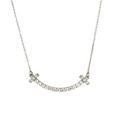 Diamond Mini Smile Necklace – 18ct White Gold