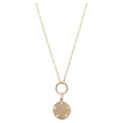 Diamond Mini Token Necklace in 14k Yellow Gold