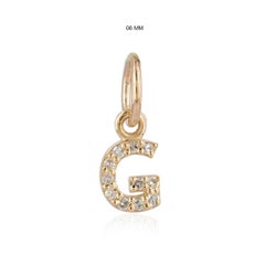 Diamond Minimalist G Charm 14k Yellow Gold Fine Pendant Jewelry Accessories