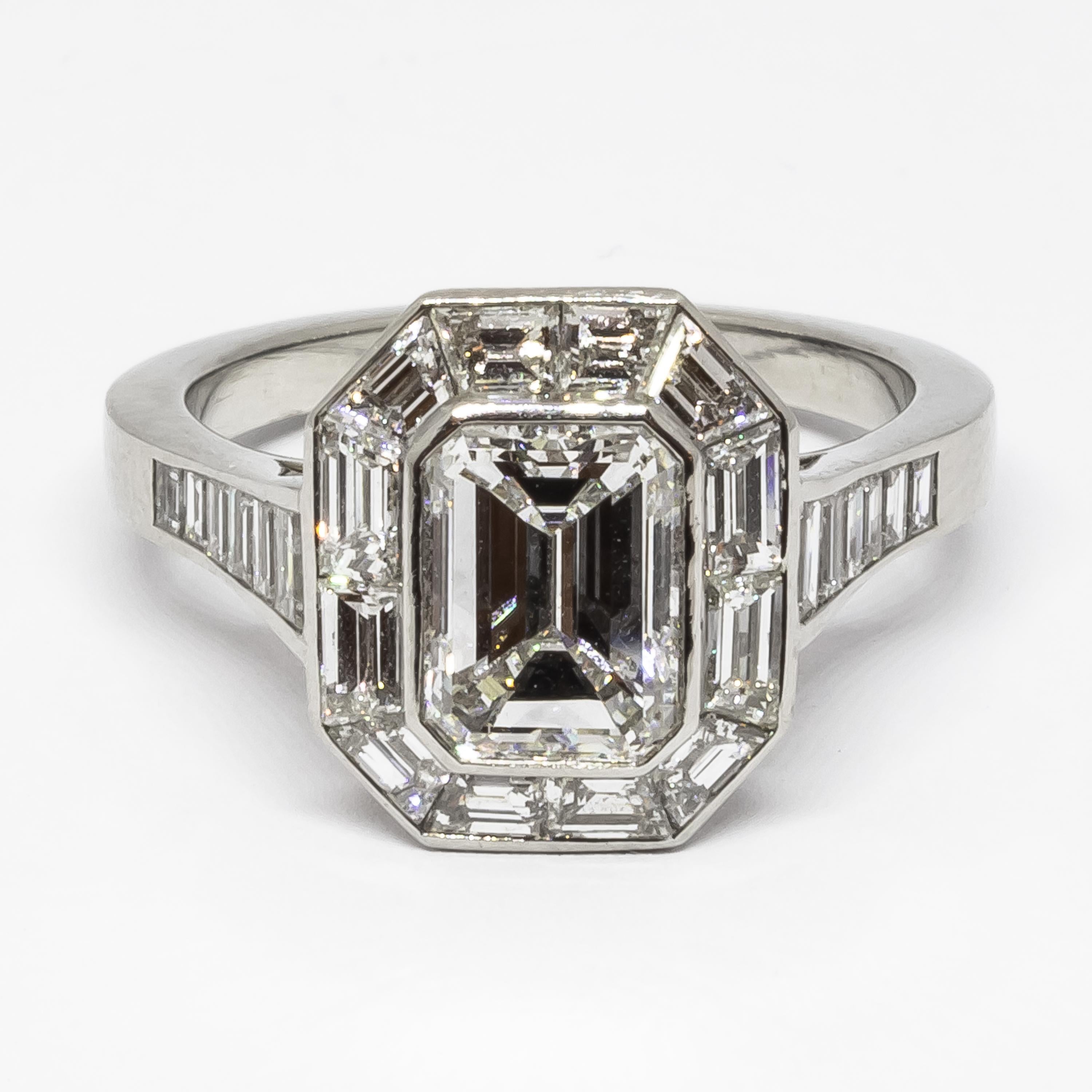 Modern Diamond Mitre Set Ring, 1.70 Carat