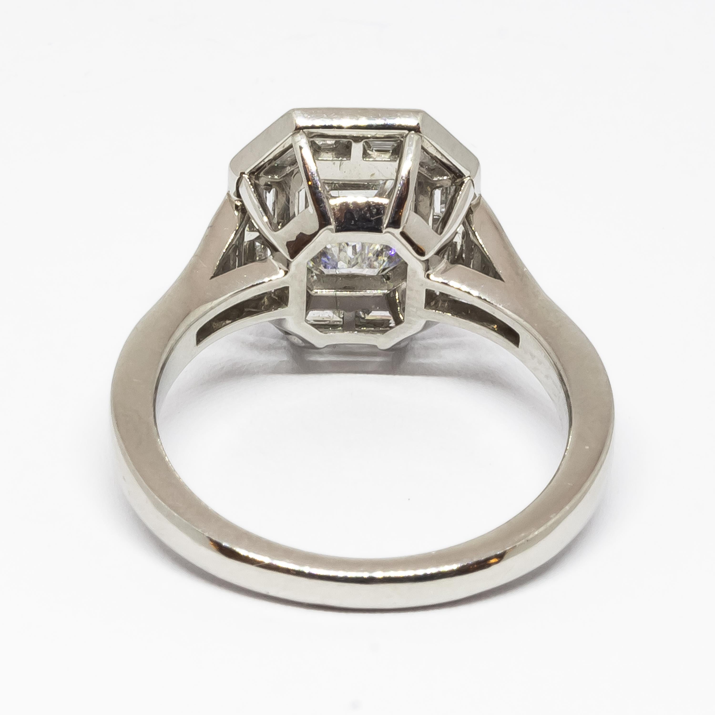Diamond Mitre Set Ring, 1.70 Carat In New Condition In London, GB