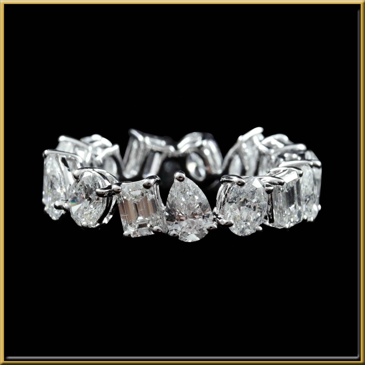 For Sale:  Diamond Mix Shape 1/3 Carat Eternity Ring in 18 Karat Gold 3