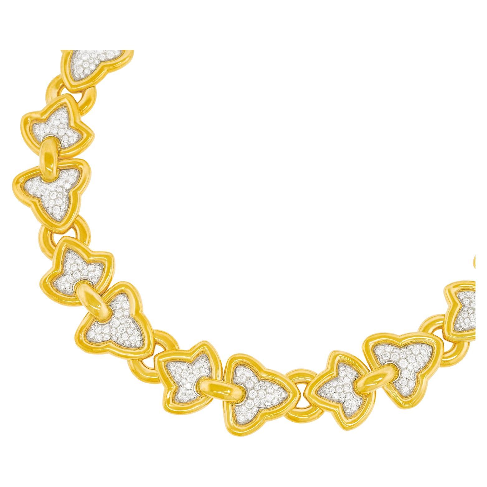 Siebziger Jahre Italienisches Design Diamant-Halskette
