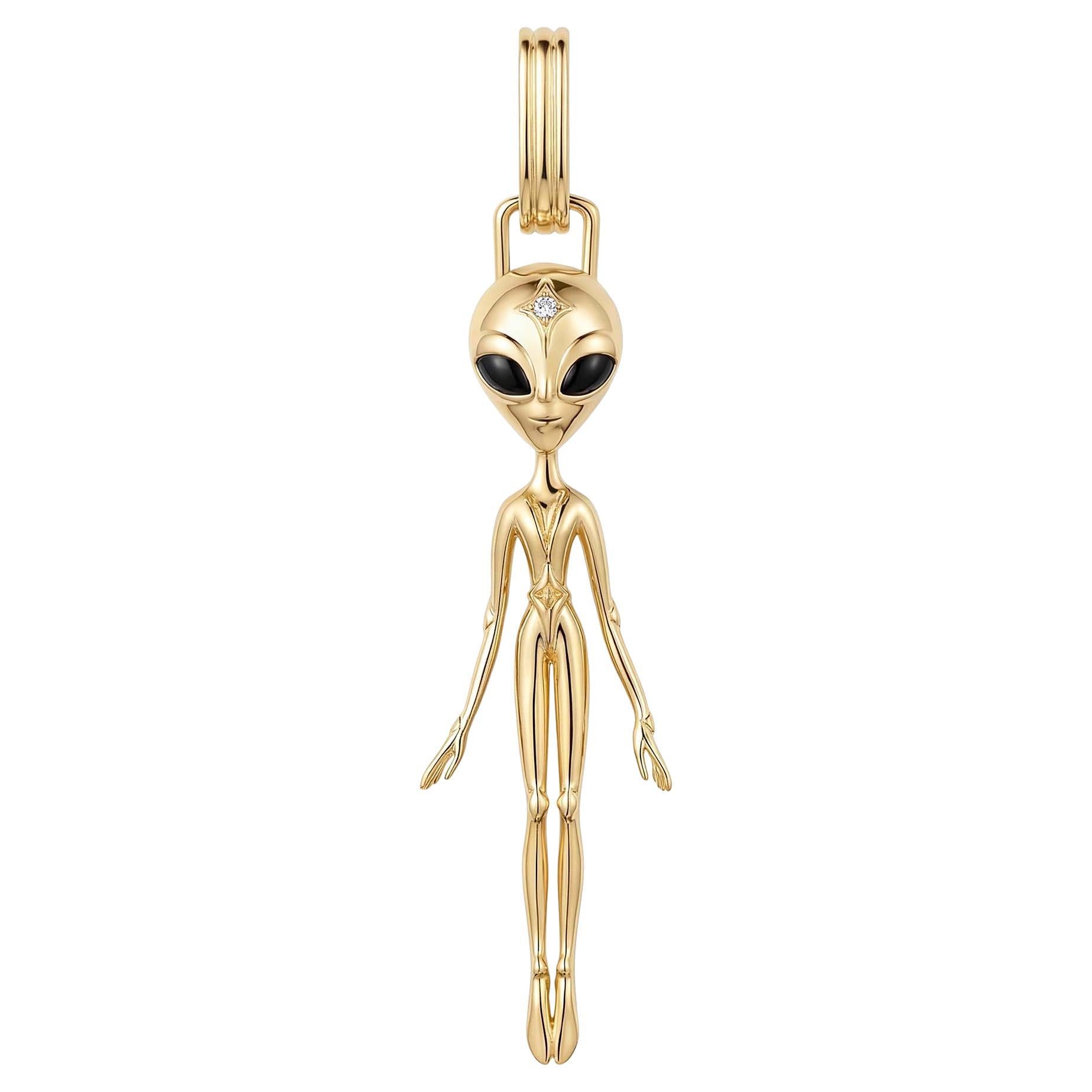 Diamond Mono Earring in 18K Vermeil Gold – She’s an Alien