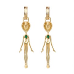 Diamond Earrings in 18K Vermeil Gold – She’s an Alien