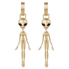 Diamond Mono Earrings in 18K Vermeil Gold – She’s an Alien