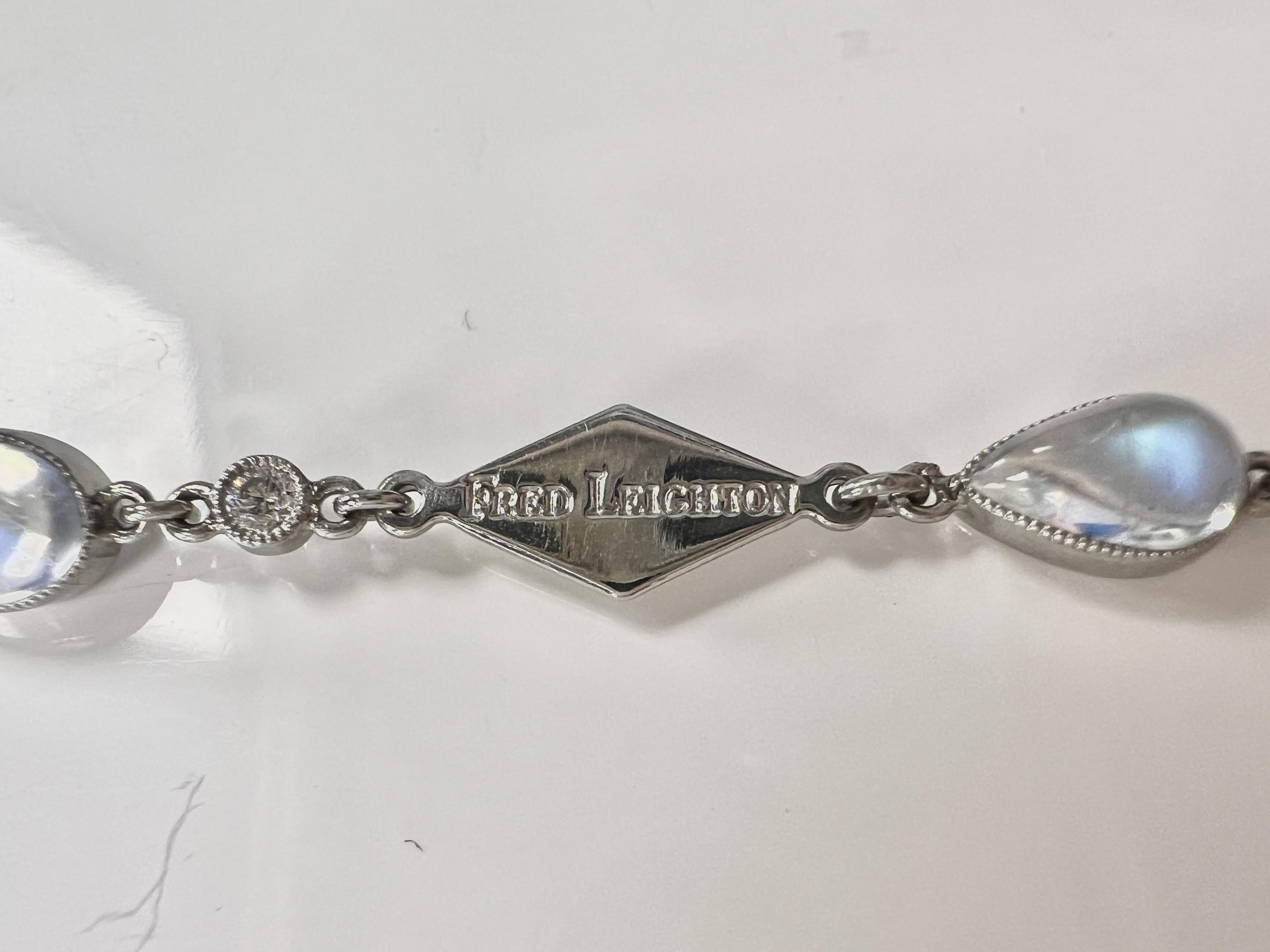 Women's Diamond Moonstone Sapphire and Platinum Very Long Opera Chain Necklace For Sale