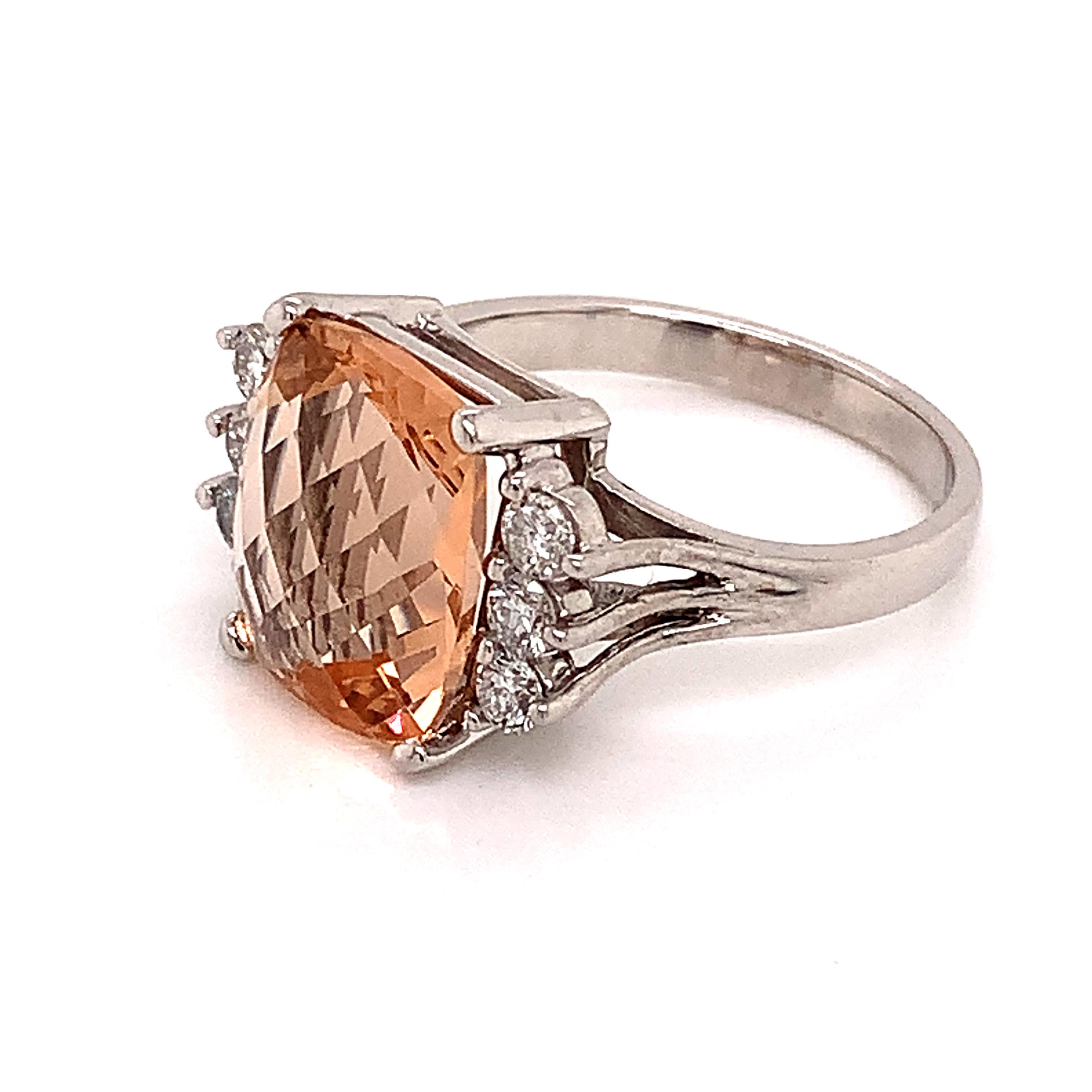 Bague Morganite en or 14 carats certifiée TCW de 5,60 carats en vente 7