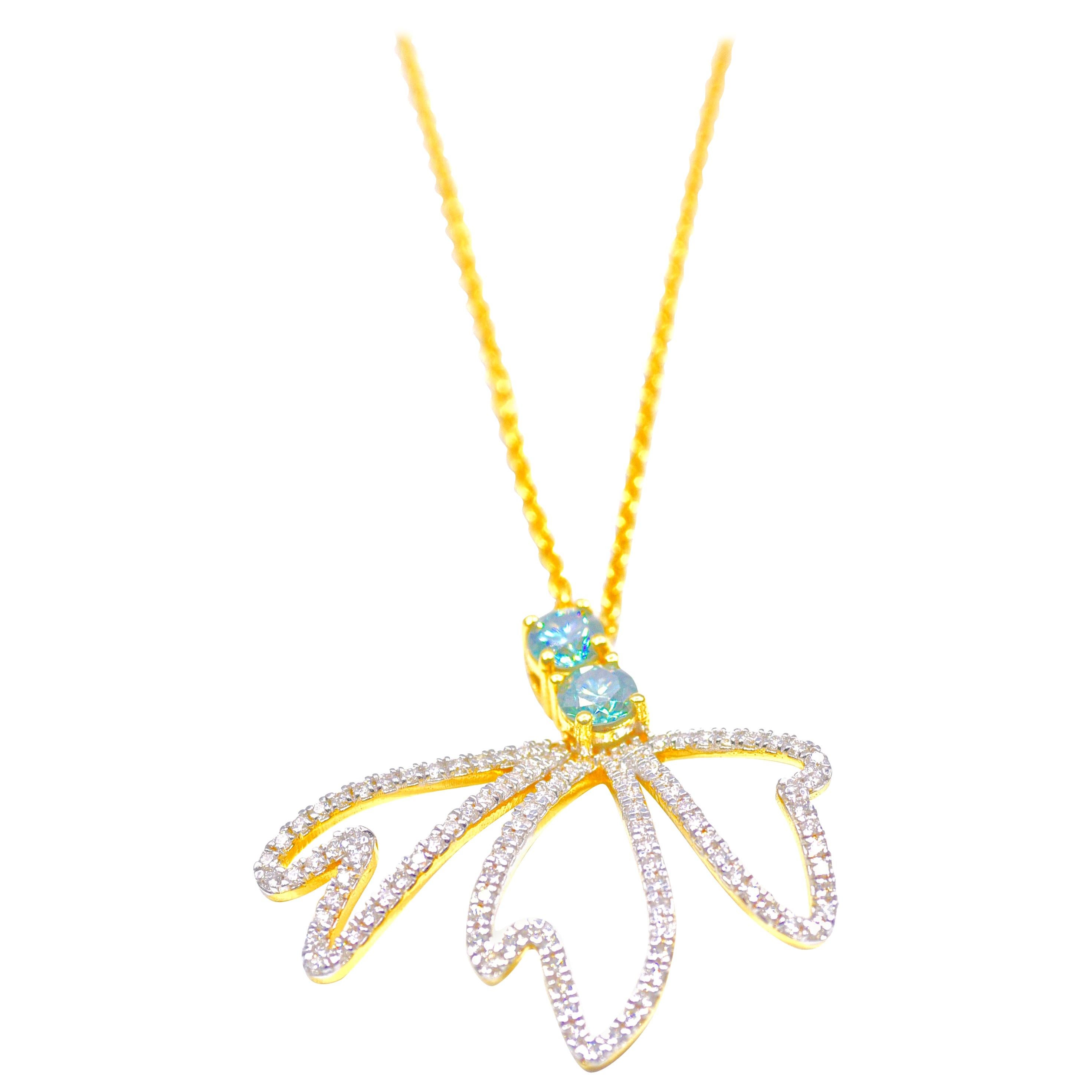 Diamond Moth Necklace For Sale