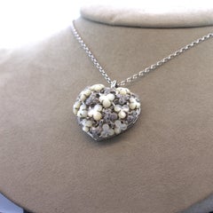 Diamond Mother-of-Pearl 18k Diamond Mother-of-Pearl 18k White gold Heart Pendant