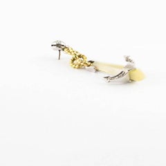 Diamond White Stones Rose Gold Anchor Earrings