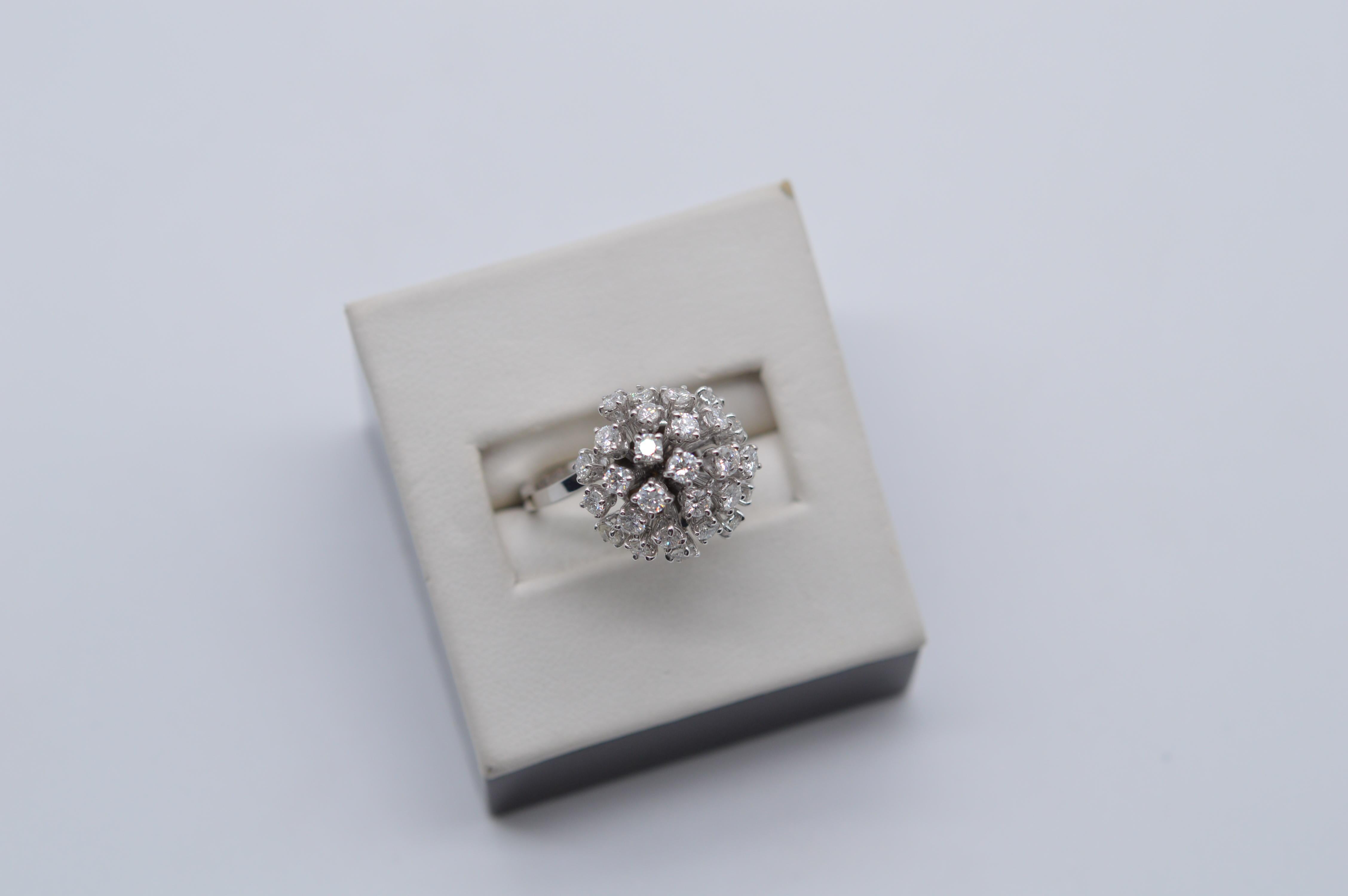 Diamond Moving Flower Ring 1.73 Carats Unworn For Sale 4