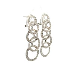 Diamond Multi Circle Dangle Drop Vintage Statement Earrings