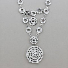 Diamond Multi-Circle Gold Drop Necklace