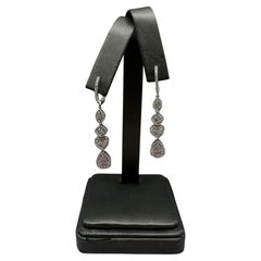 Pendientes Multi Cluster de Oro Blanco de 10kt - 1.2ctw Diamantes, Nuevo