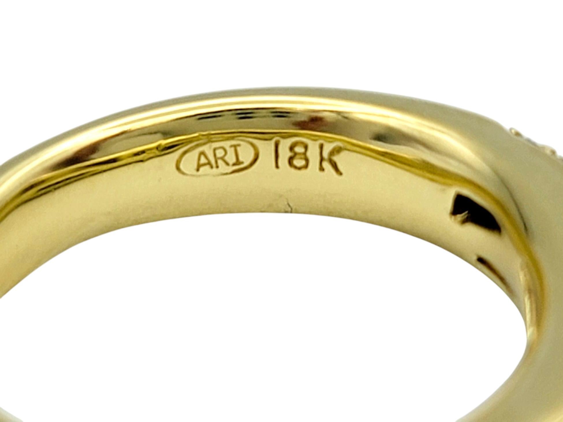 Diamond Multi-Row Semi Eternity Thick Rounded Band Ring in 18 Karat Yellow Gold For Sale 2