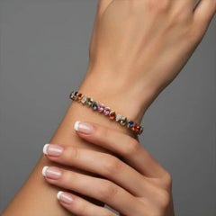 Diamant Multi Saphir 14K (oder 18k auf Anfrage) Gelbgold-Armband