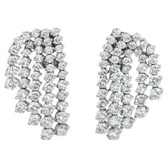Mehrreihige Diamant-Ohrringe mit Diamanten, 7,50 Karat