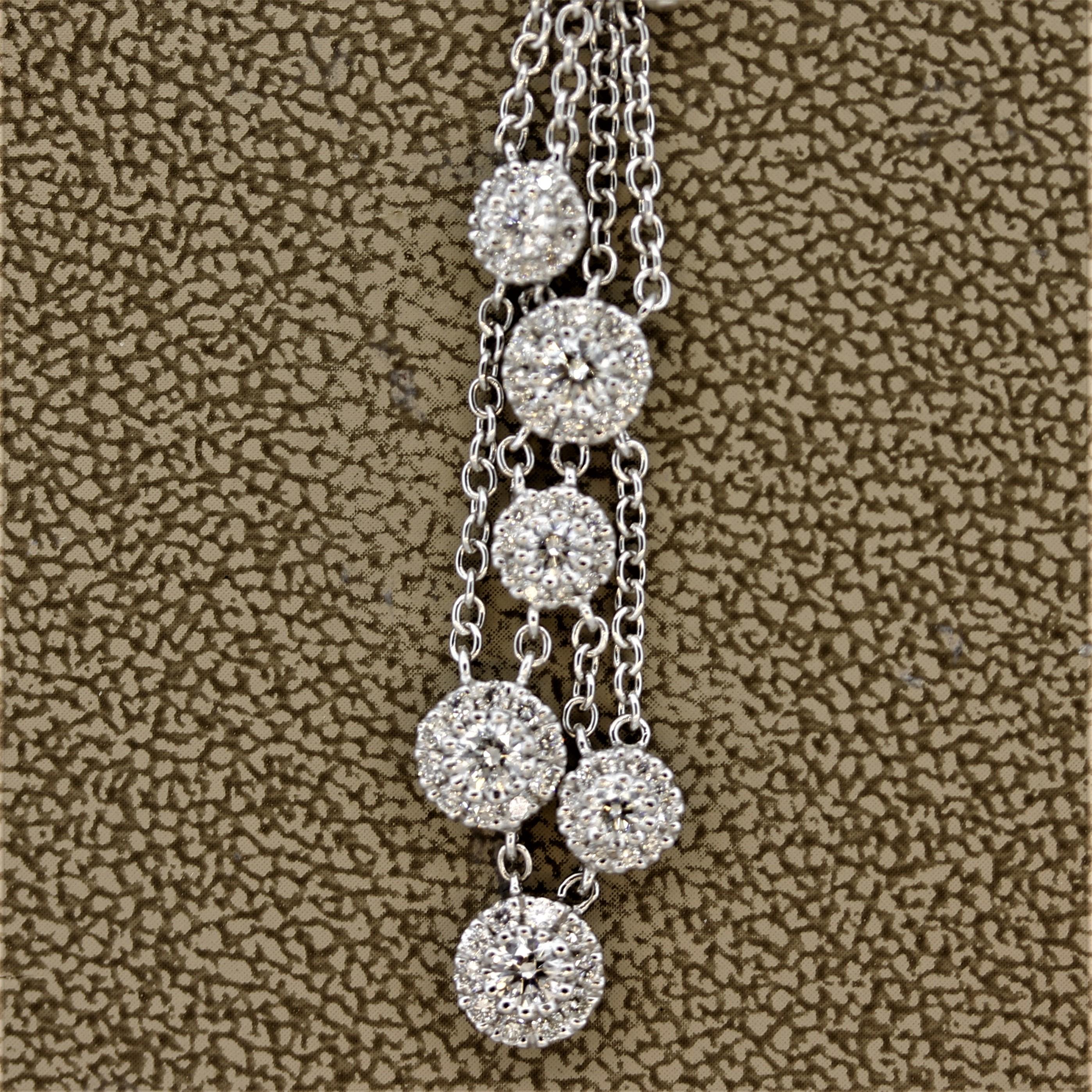 multi drop diamond necklace