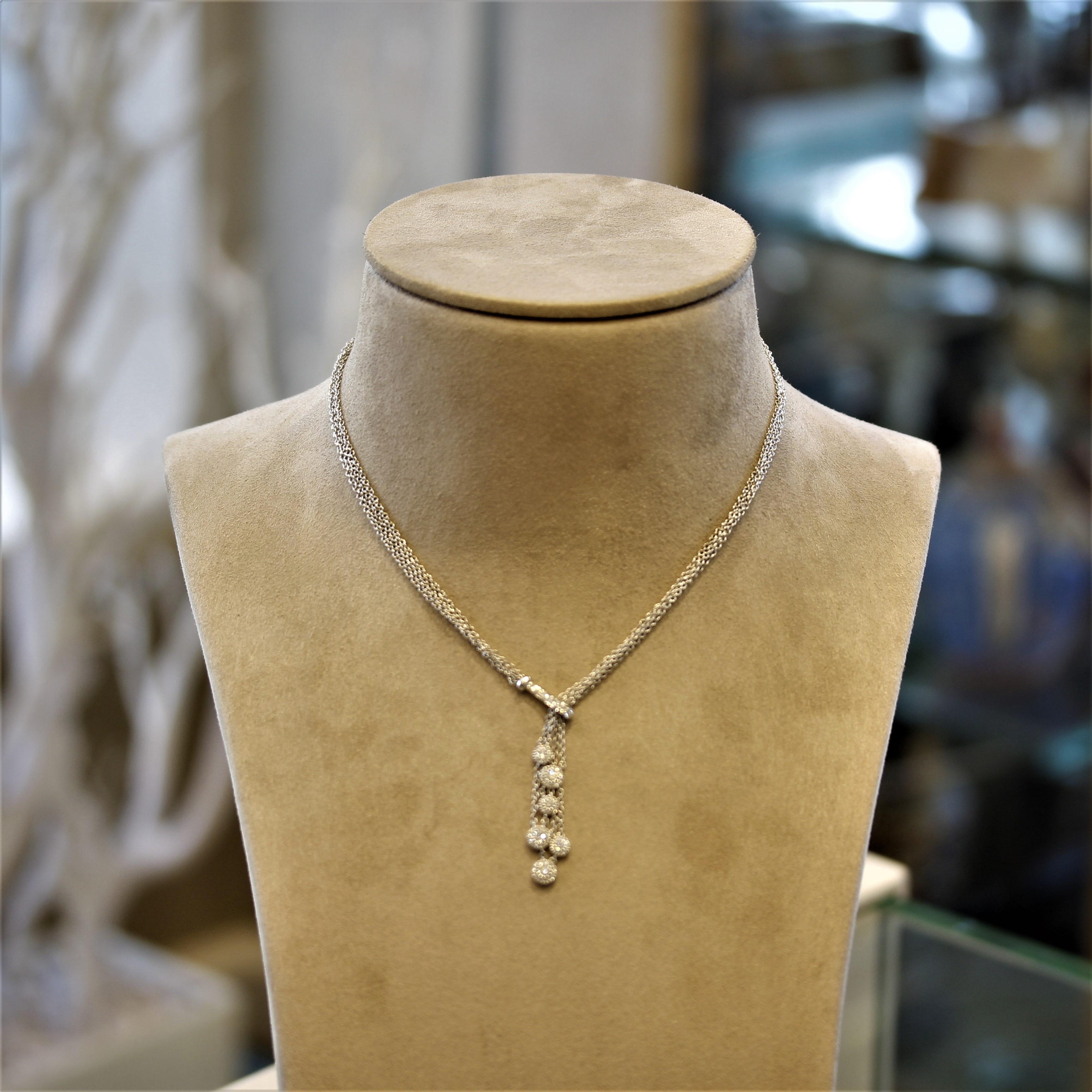 Diamant-Mehrstrangige Gold-Tropfen-Halskette 2