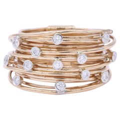 Diamond Multi Wire Ring 18 Karat Rose Gold