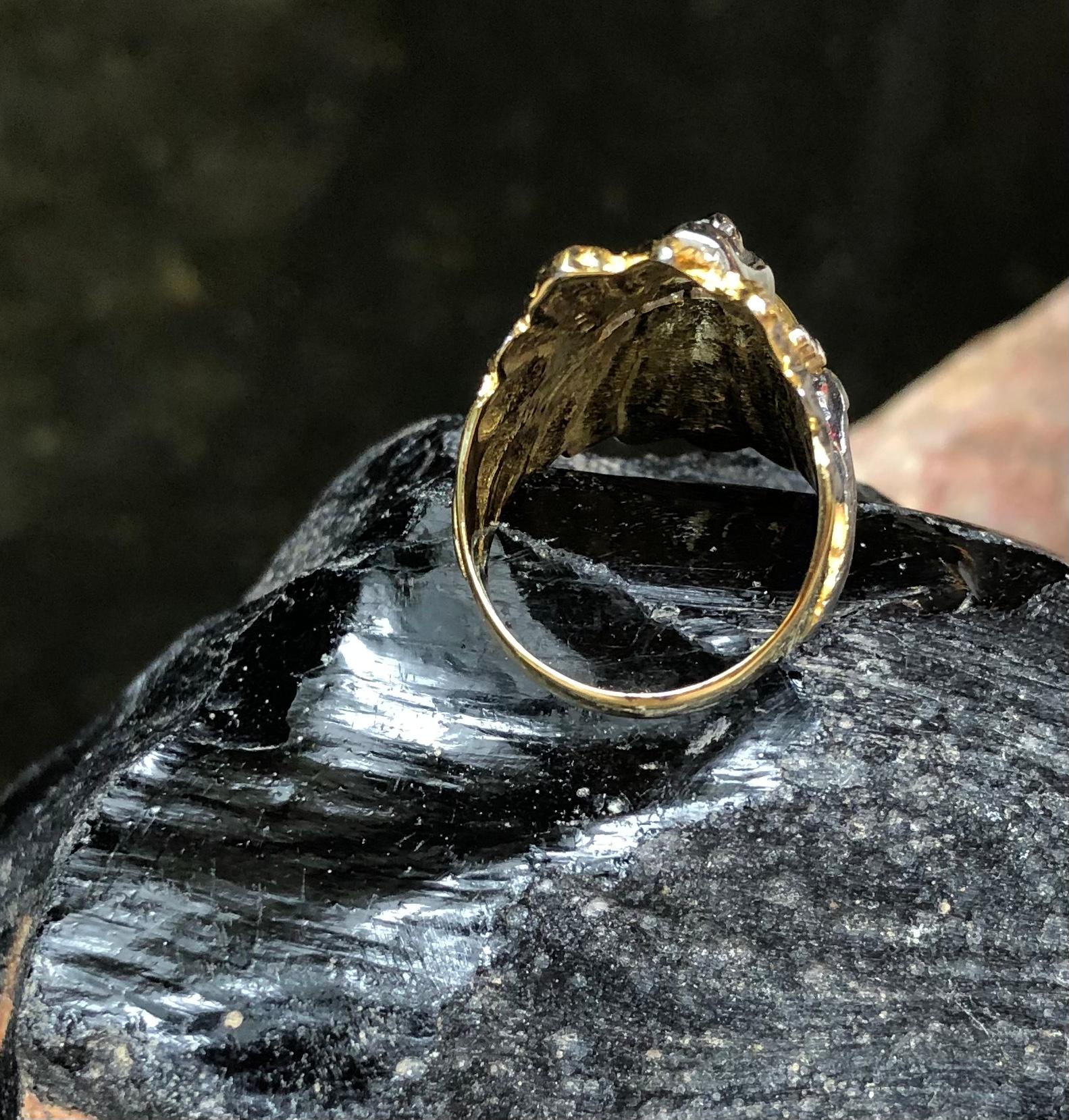 Diamond Native American Ring Set in 18 Karat Gold Settings For Sale 2