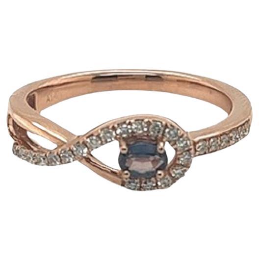 Diamante e Alessandrite naturale del Brasile 0,20Ct. Anello da cocktail