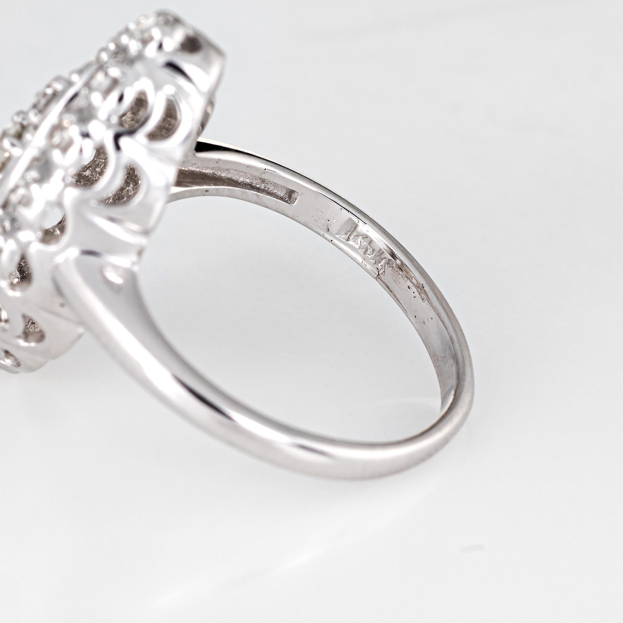 Diamant-Navette Ring Vintage 14 Karat Gold Kleine Cocktail-Schmuck Estate Fine 1