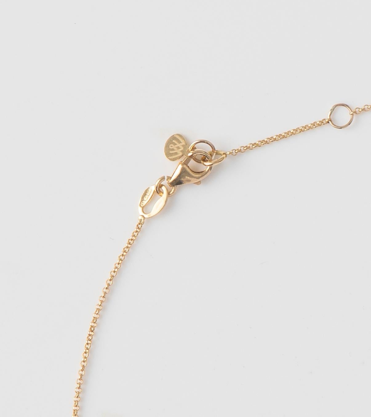 Women's or Men's Diamond Necklace, 0.18cts on 18K Gold Chain 16inches by Michelle Massoura For Sale