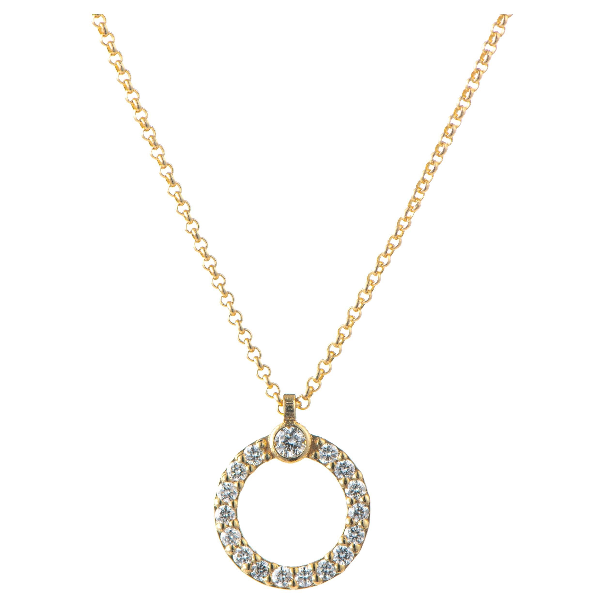 Diamond Necklace, 0.18cts on 18K Gold Chain 16inches by Michelle Massoura