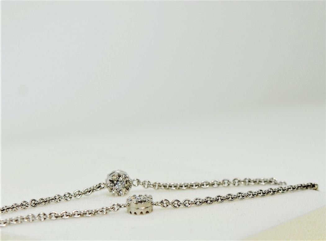 Art Nouveau Diamond Necklace '1=0.51 + 123=3.07 cts' Necklace Set in 18K White Gold For Sale