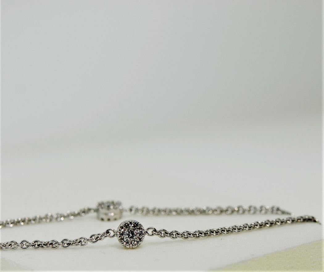 Round Cut Diamond Necklace '1=0.51 + 123=3.07 cts' Necklace Set in 18K White Gold For Sale