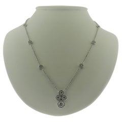 Diamond Necklace '1=0.51 + 123=3.07 cts' Necklace Set in 18K White Gold