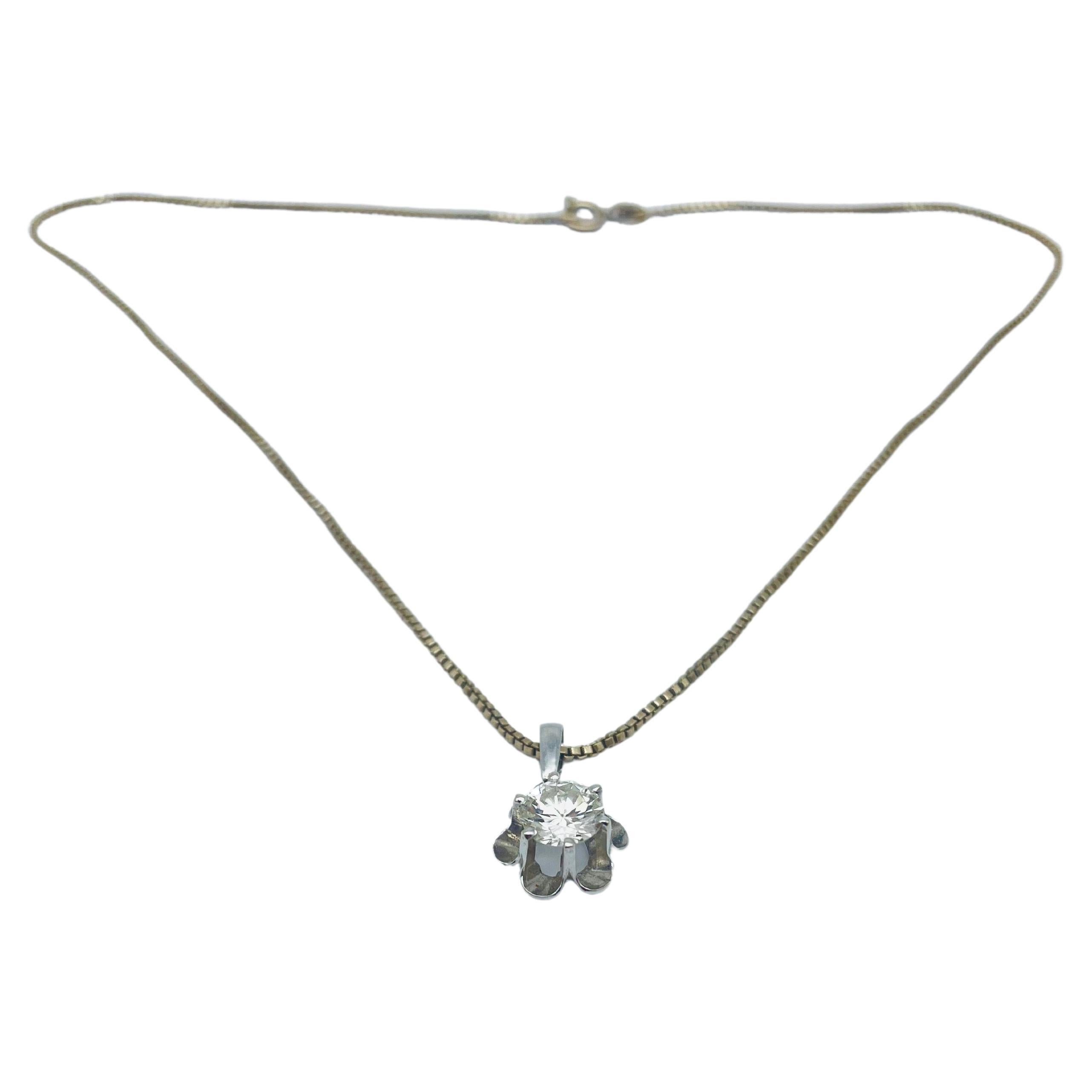 Diamond necklace 1.25ct in a brilliant cut  For Sale 5