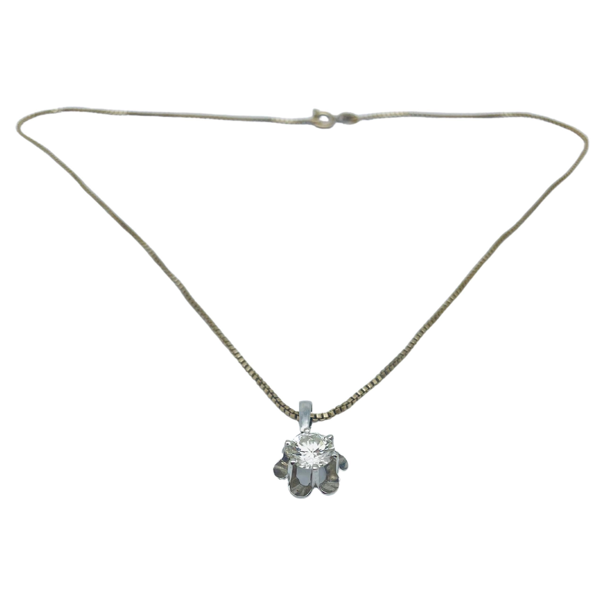 Diamond necklace 1.25ct in a brilliant cut For Sale 5