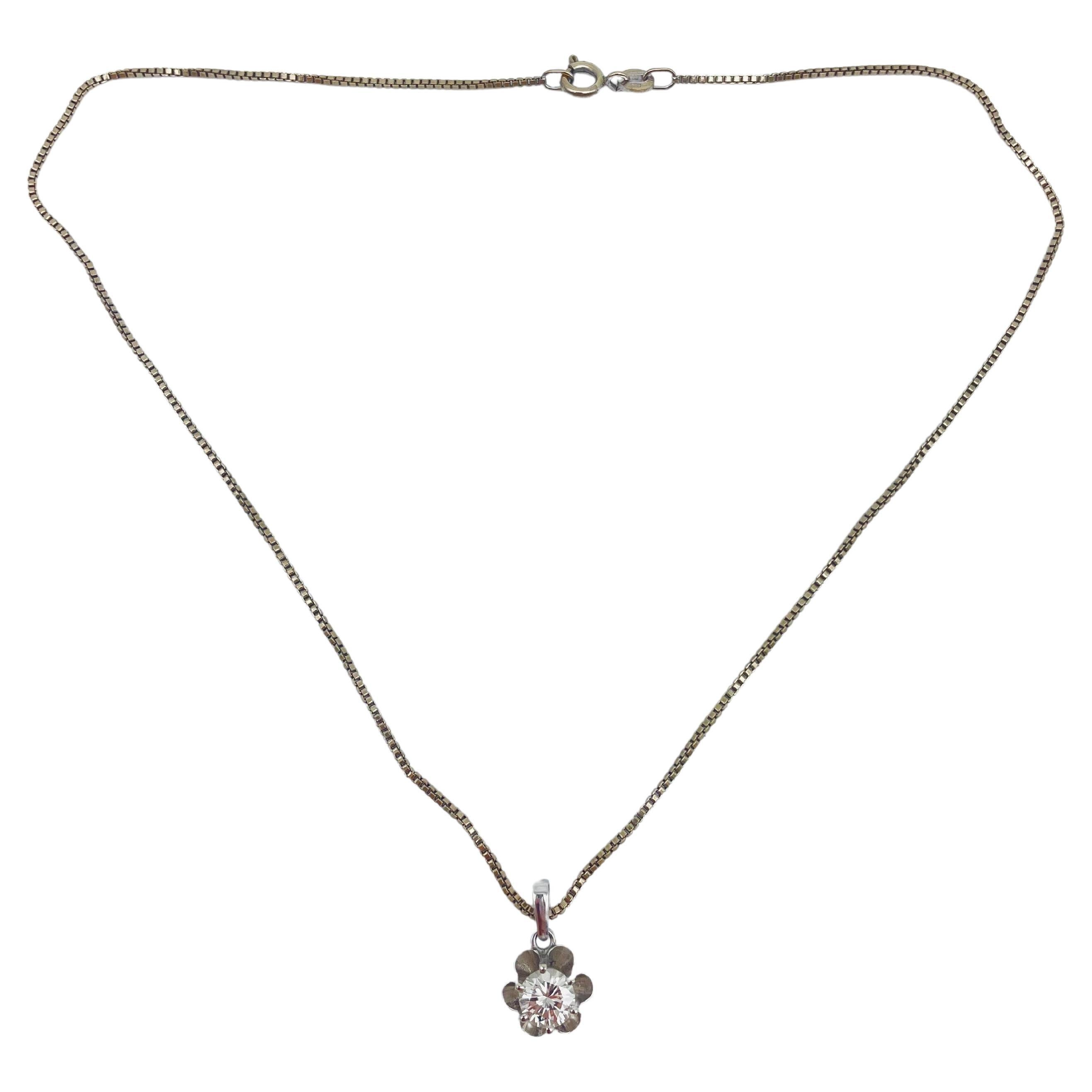 Aesthetic Movement Diamond necklace 1.25ct in a brilliant cut  For Sale