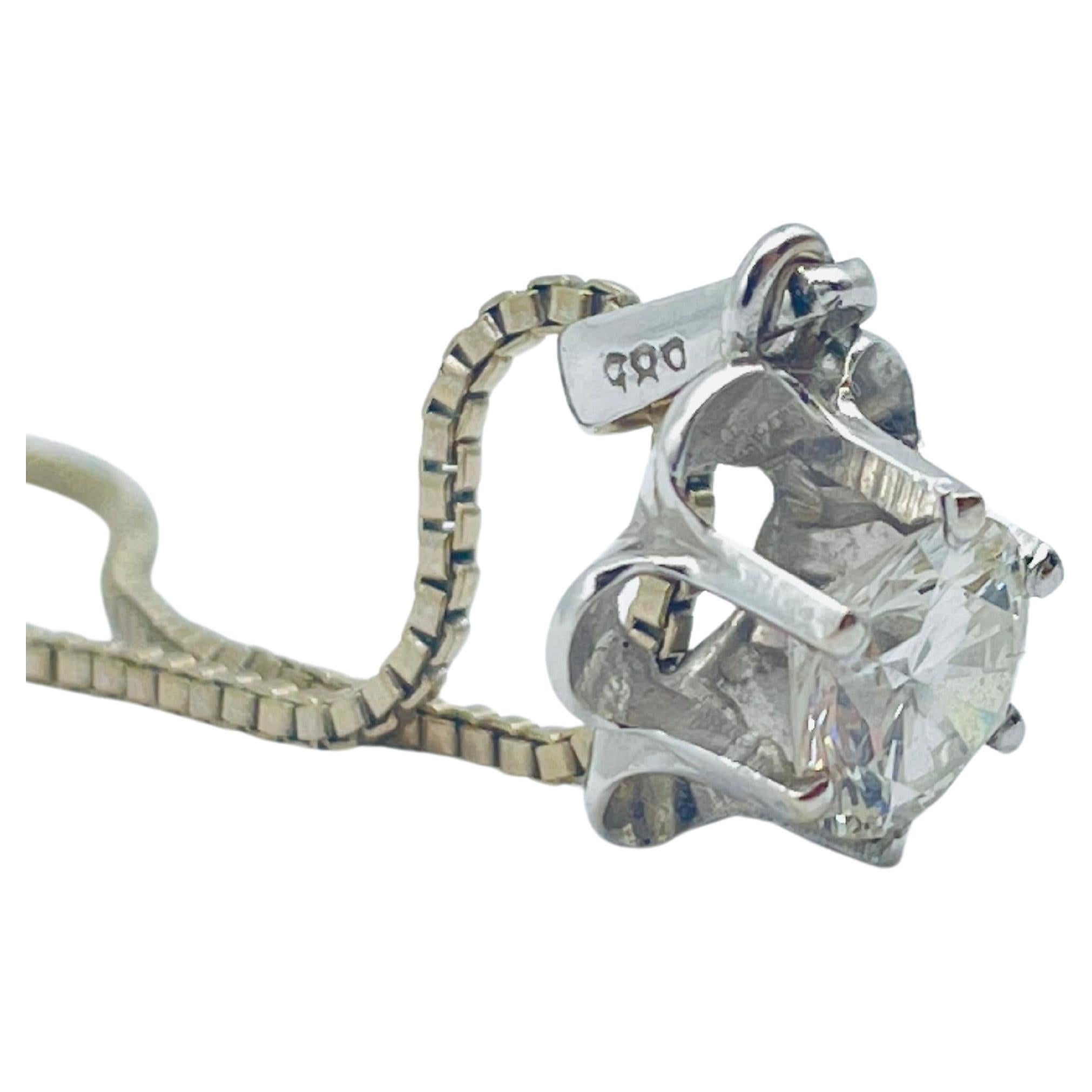 Diamond necklace 1.25ct in a brilliant cut For Sale 3