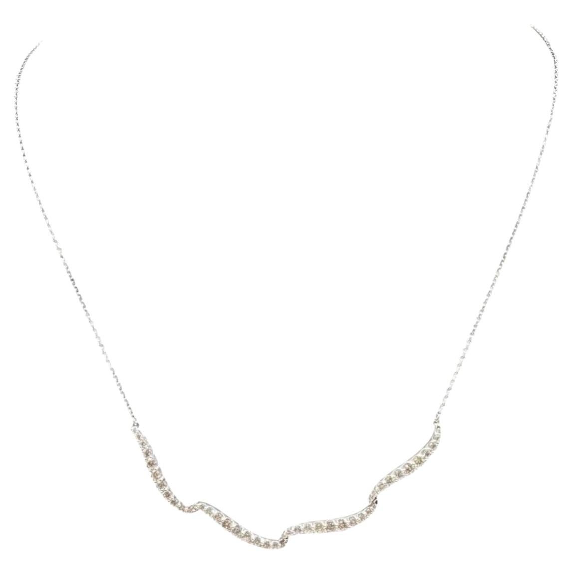 Diamond Necklace 14K White Gold 1.25ctw GH SI I1 Adjustable New