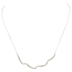 Collier en diamants, or blanc 14 carats, 1,25 carat au total, GH SI I1, réglable, neuf
