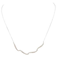 Collar de diamantes, oro blanco de 14 quilates, 1,25 quilates en total, GH, SI, I1, ajustable, nuevo