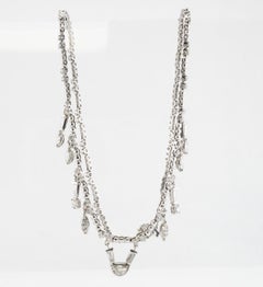 Collar de Diamantes Gargantilla de Oro Blanco 14K 5.16 TDW Charms