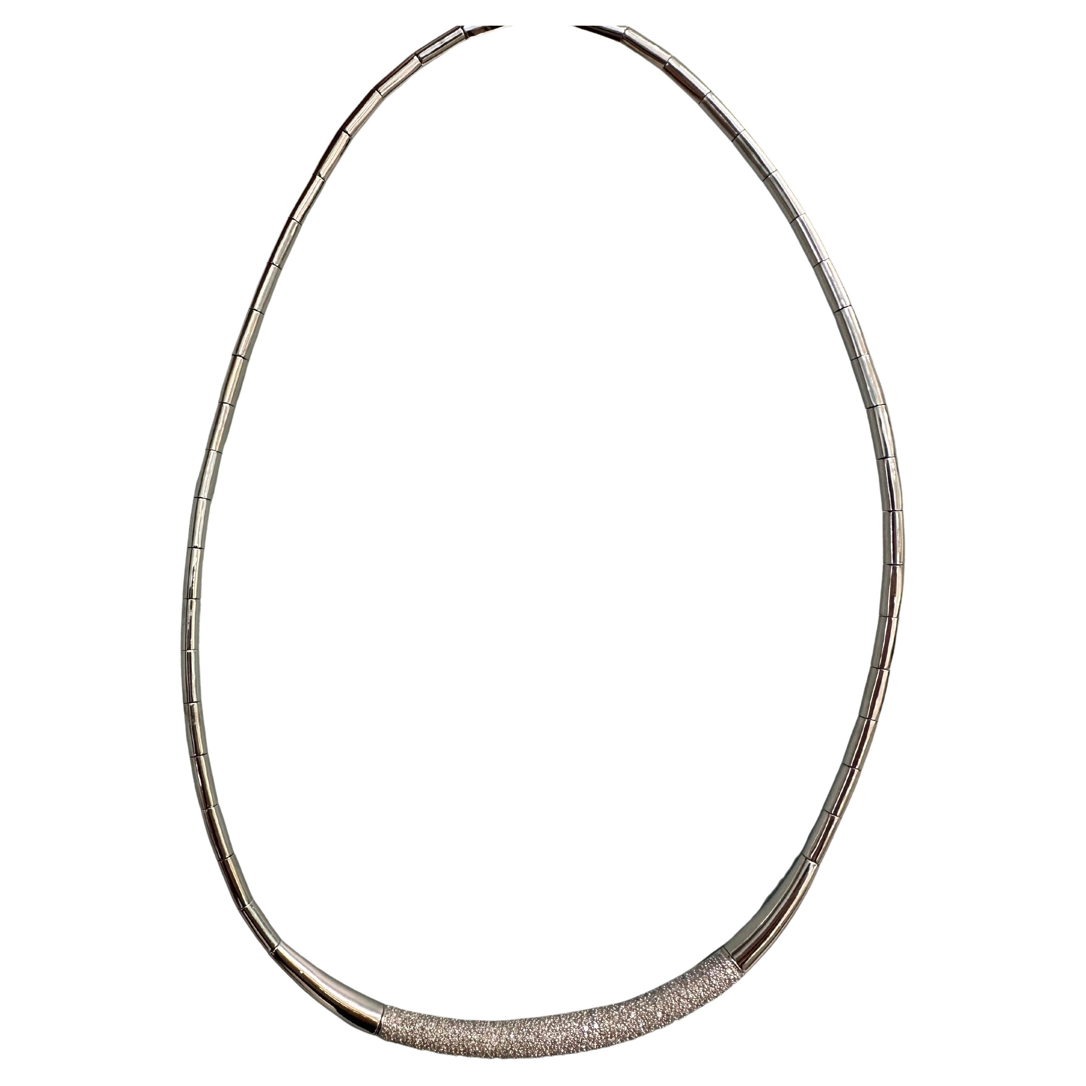Diamond necklace 14KT white gold modern diamond necklace rope diamond style
