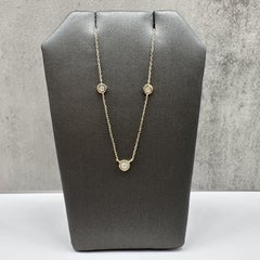 Diamond Necklace 14kt Yellow Gold 0.10ctw GH I1 Adjustable New