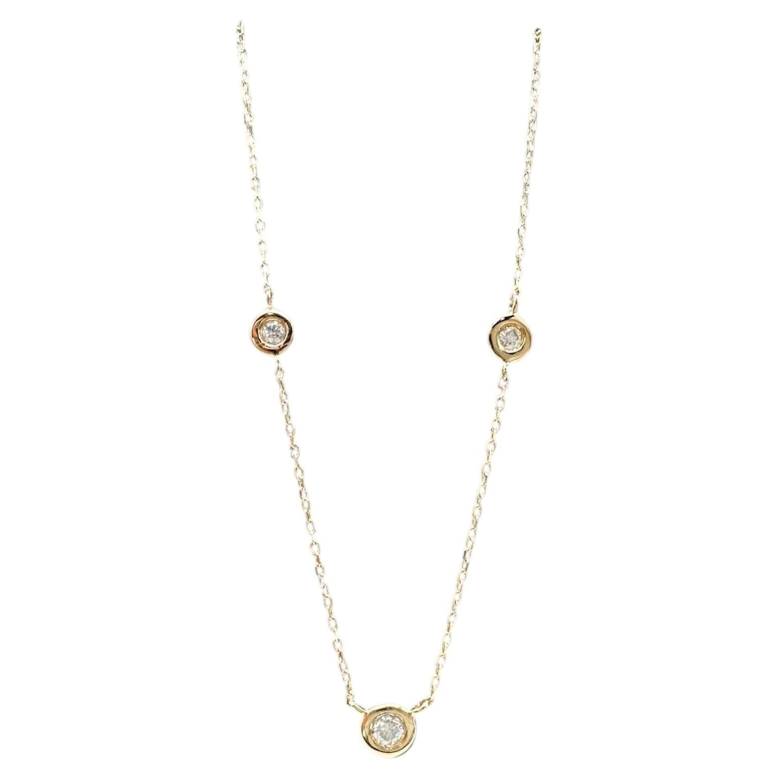 Diamond Necklace 14kt Yellow Gold 0.10ctw GH I1 Adjustable New