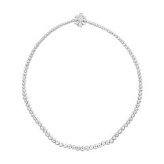 Diamond Necklace 15 Carat Bezel-Set in Platinum with a Diamond Flower Clasp