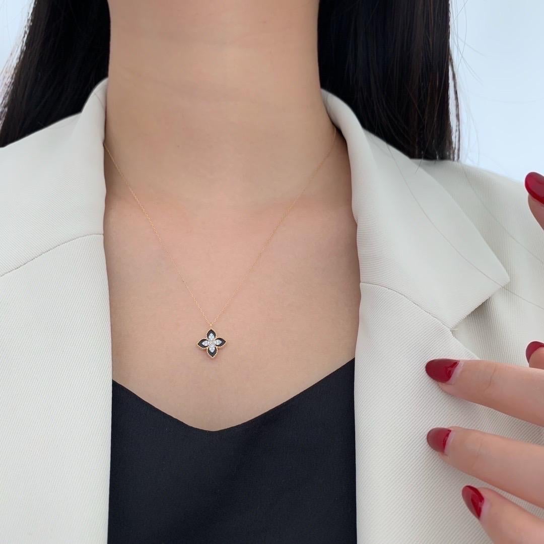 Diamant-Halskette 18k Gold Ohrring und Halskette im Zustand „Neu“ im Angebot in Duluth, GA
