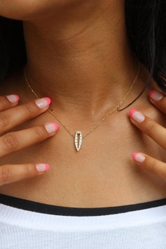 Diamond Necklace 18K Rose Gold Lotus Up Pearl Necklace