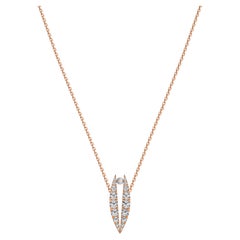 Diamond Necklace 18K Rose Gold Lotus Up Pearl Necklace