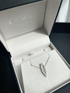 Diamond Necklace 18K White Gold Lotus Up Pearl Necklace