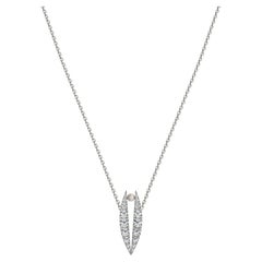 Diamond Necklace 18K White Gold Lotus Up Pearl Necklace